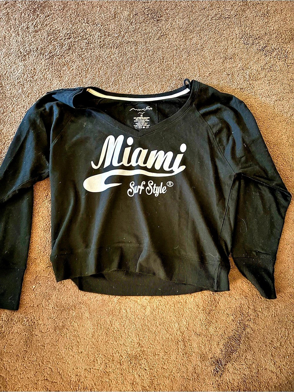 Miami Style Surf Style Graphic Sweatshirt in Black